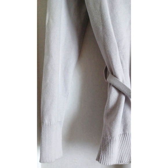 Lacoste Women's Stipe Detail Belted Button-Front Cardigan - Grey/Pink - Picture 11 of 16